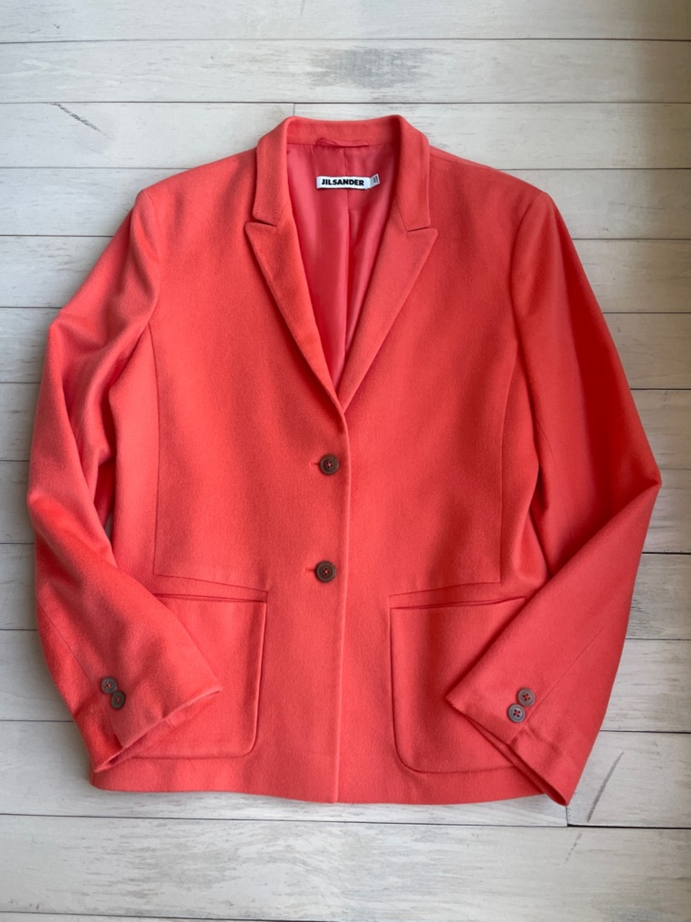 Jil Sander 100% Cashmere Coral-Single-Breasted Blazer
